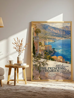 The Princess Diaries watercolour print in frame leaning in hallway – young adult wall art