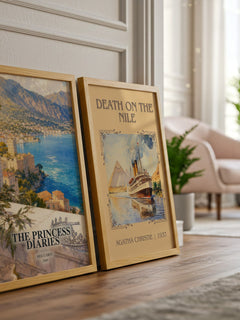 The Princess Diaries watercolour print framed by window – literary home decor