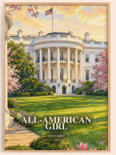 All-American Girl watercolour book poster by Meg Cabot – framed literary art print