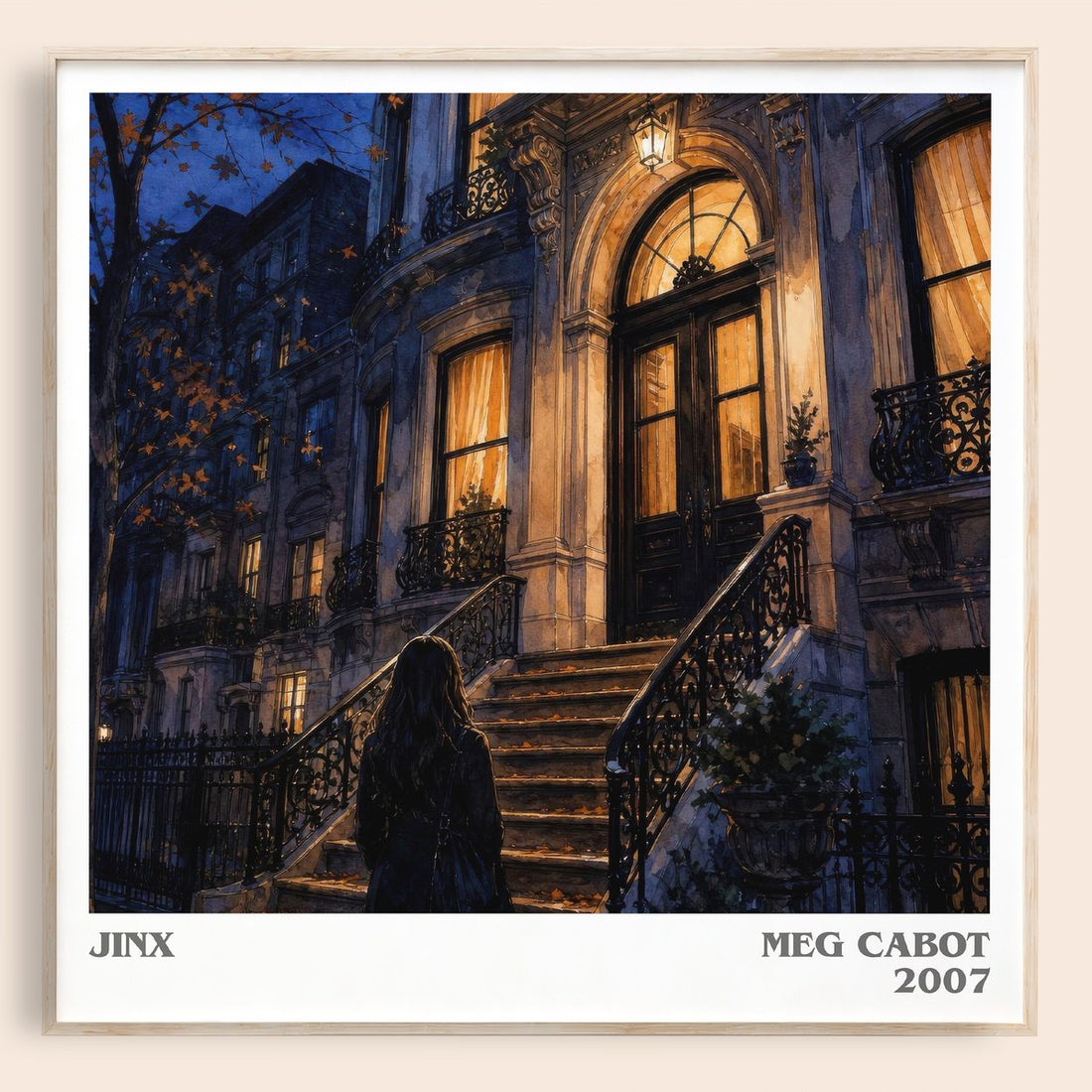 Jinx literary book poster by Meg Cabot – framed literary art print