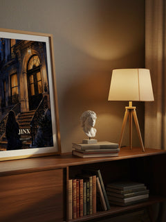 Jinx watercolour print on bookshelf – Meg Cabot fan gift