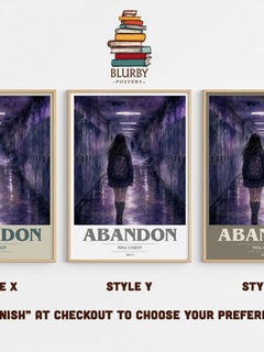 Abandon book cover print in frame leaning in hallway – young adult wall art