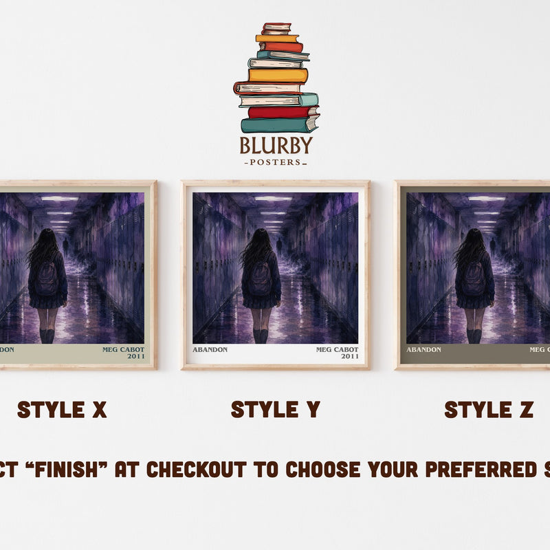 Abandon literary print in frame leaning in hallway – young adult wall art