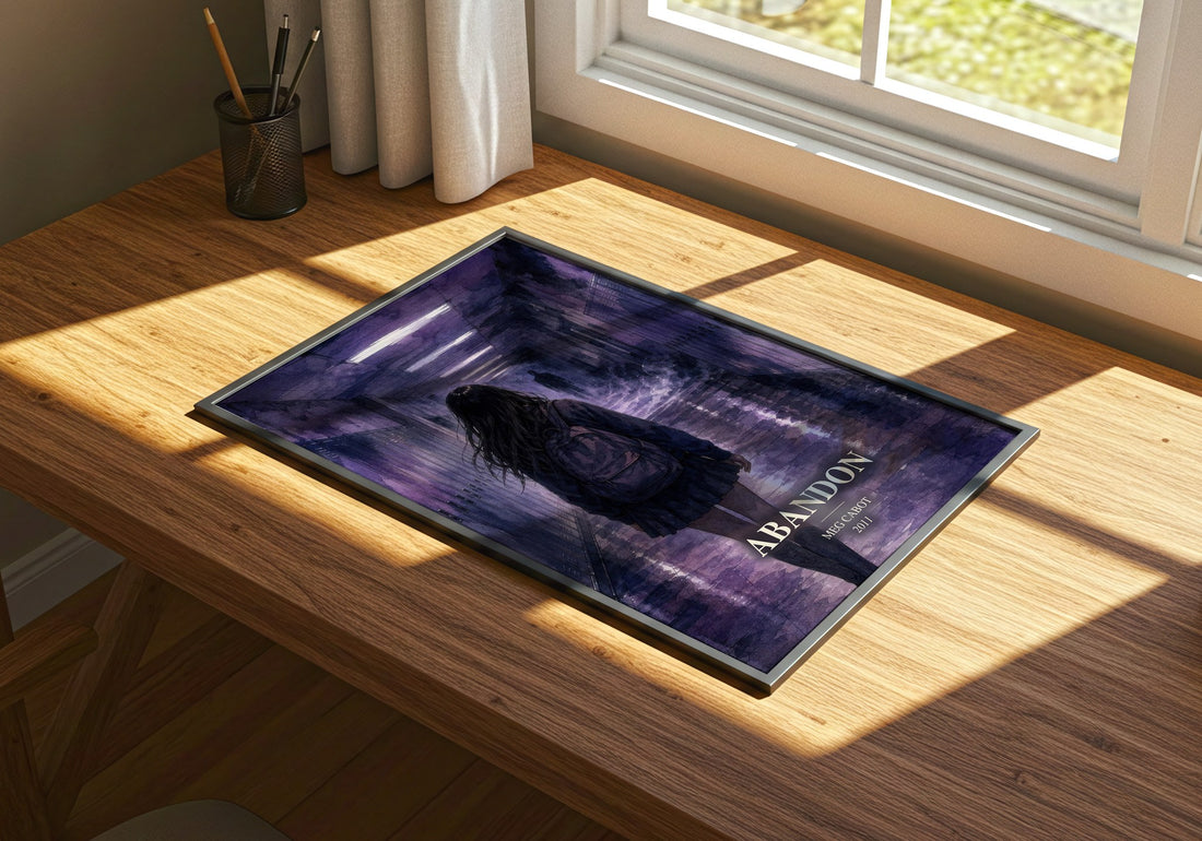 Abandon watercolour book poster framed on wall – young adult wall art
