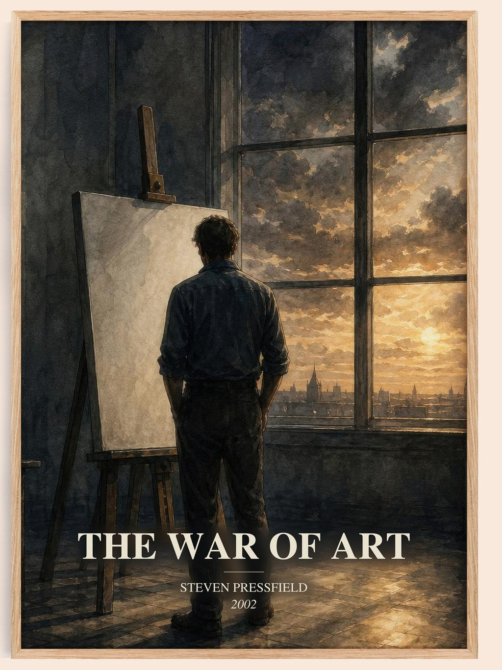 The War of Art watercolour book poster by Steven Pressfield – framed literary art print