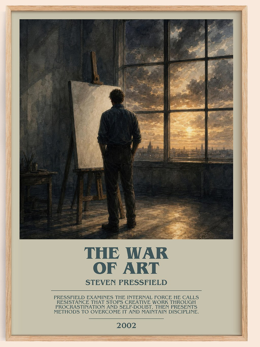 The War of Art bookish book poster by Steven Pressfield – framed literary art print