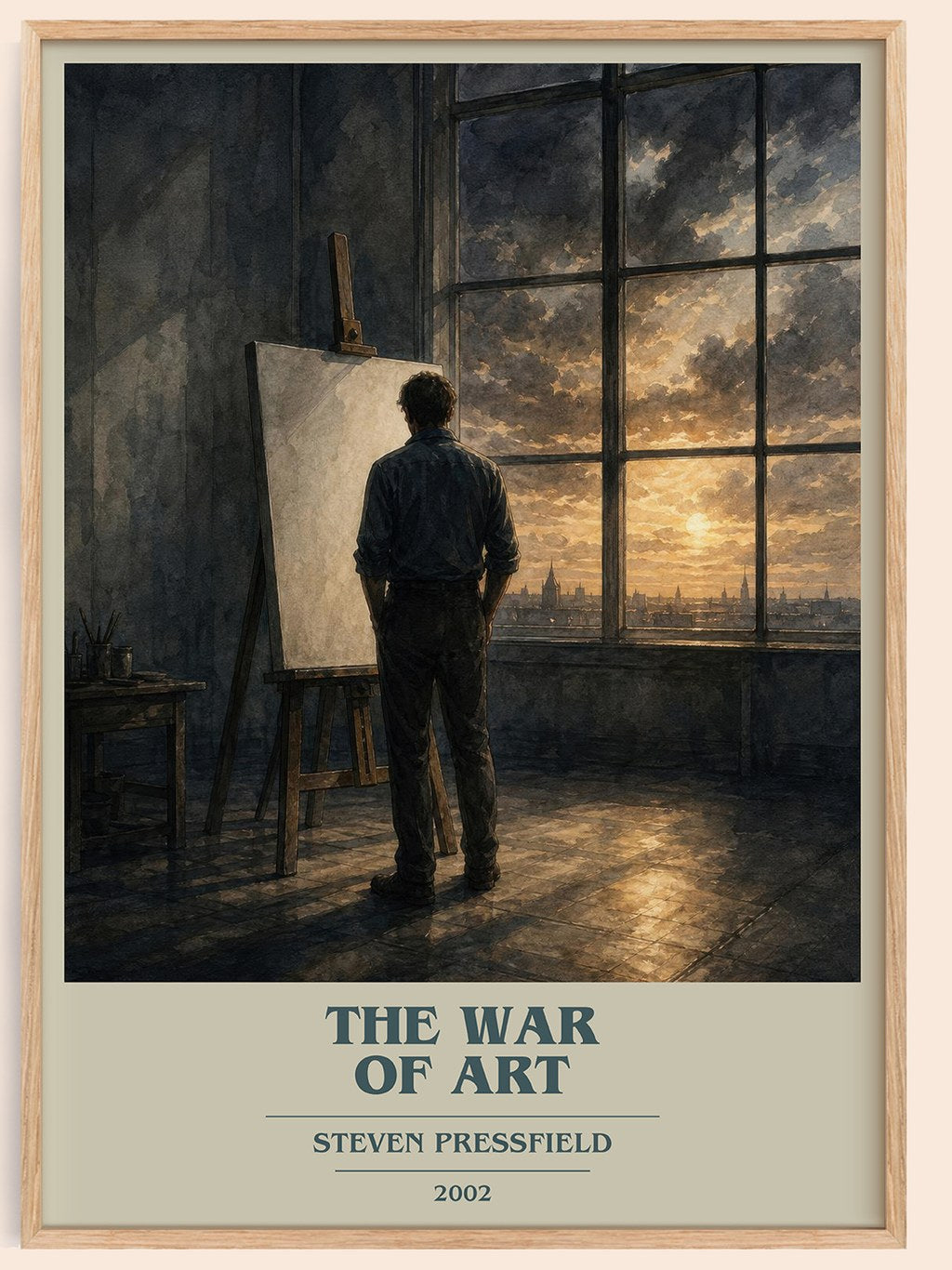 The War of Art book cover book poster by Steven Pressfield – framed literary art print