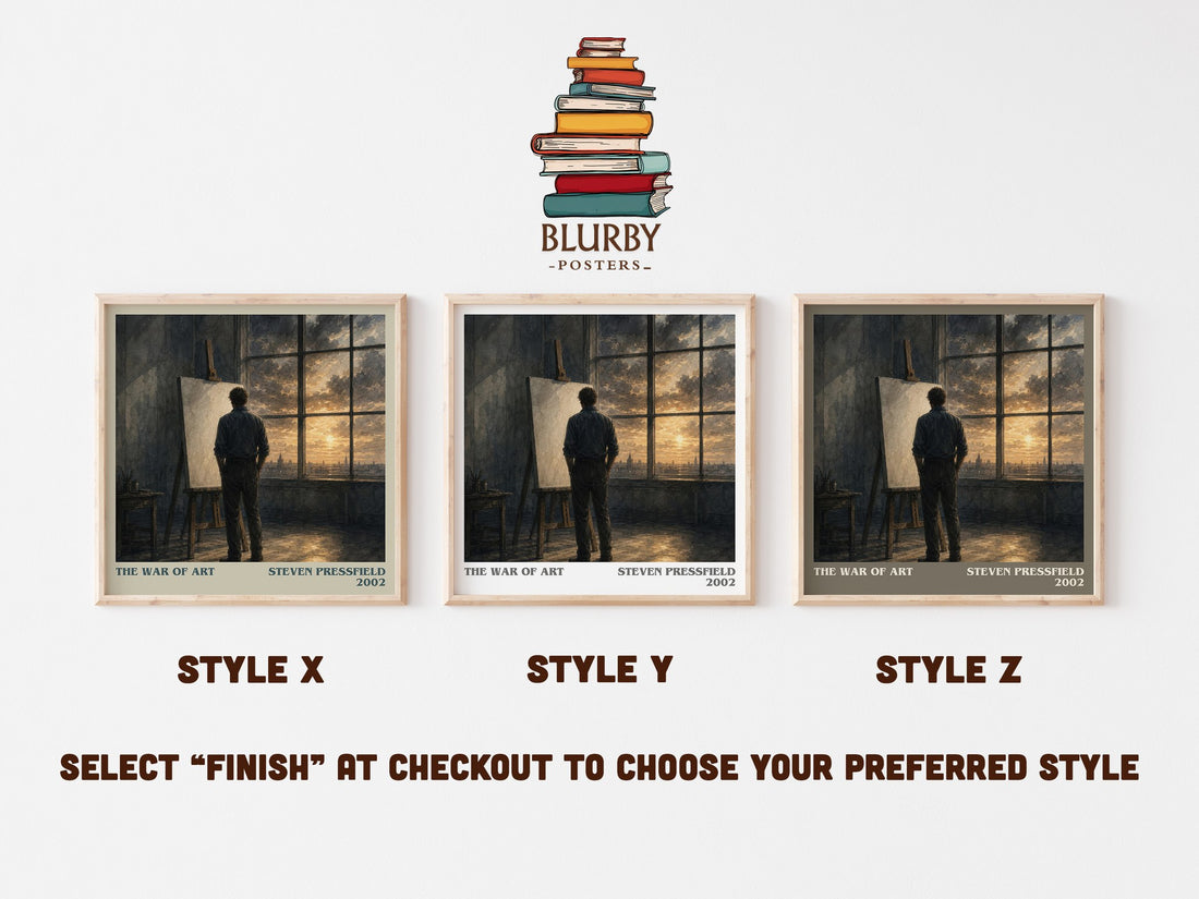 The War of Art literary print in frame leaning in hallway – non fiction wall art (mockup)
