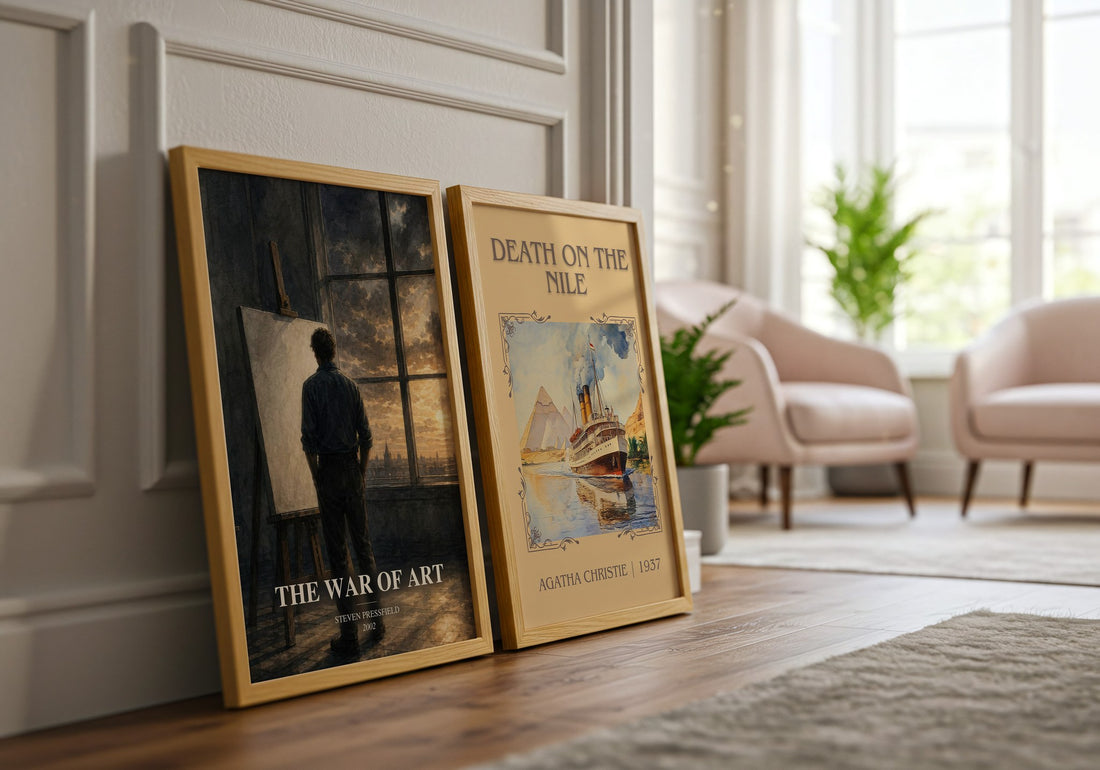The War of Art watercolour print framed by window – literary home decor