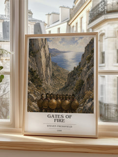 Gates of fire book cover poster colour and style options – Steven Pressfield book art
