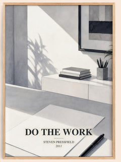 Do the Work watercolour book poster by Steven Pressfield – framed literary art print