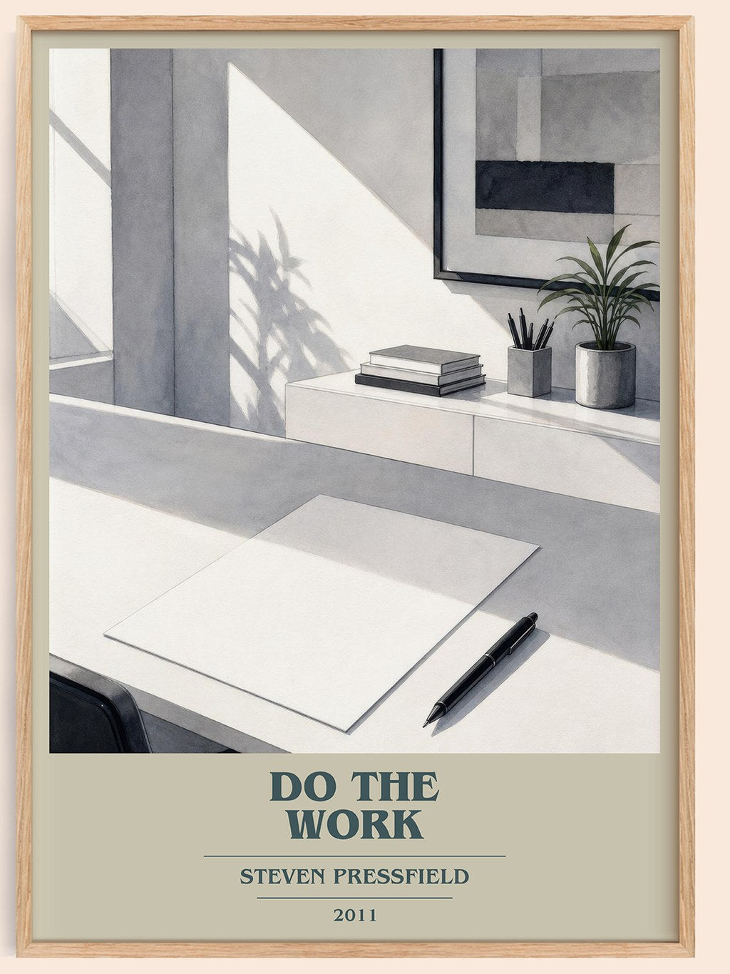 Do the Work book cover book poster by Steven Pressfield – framed literary art print