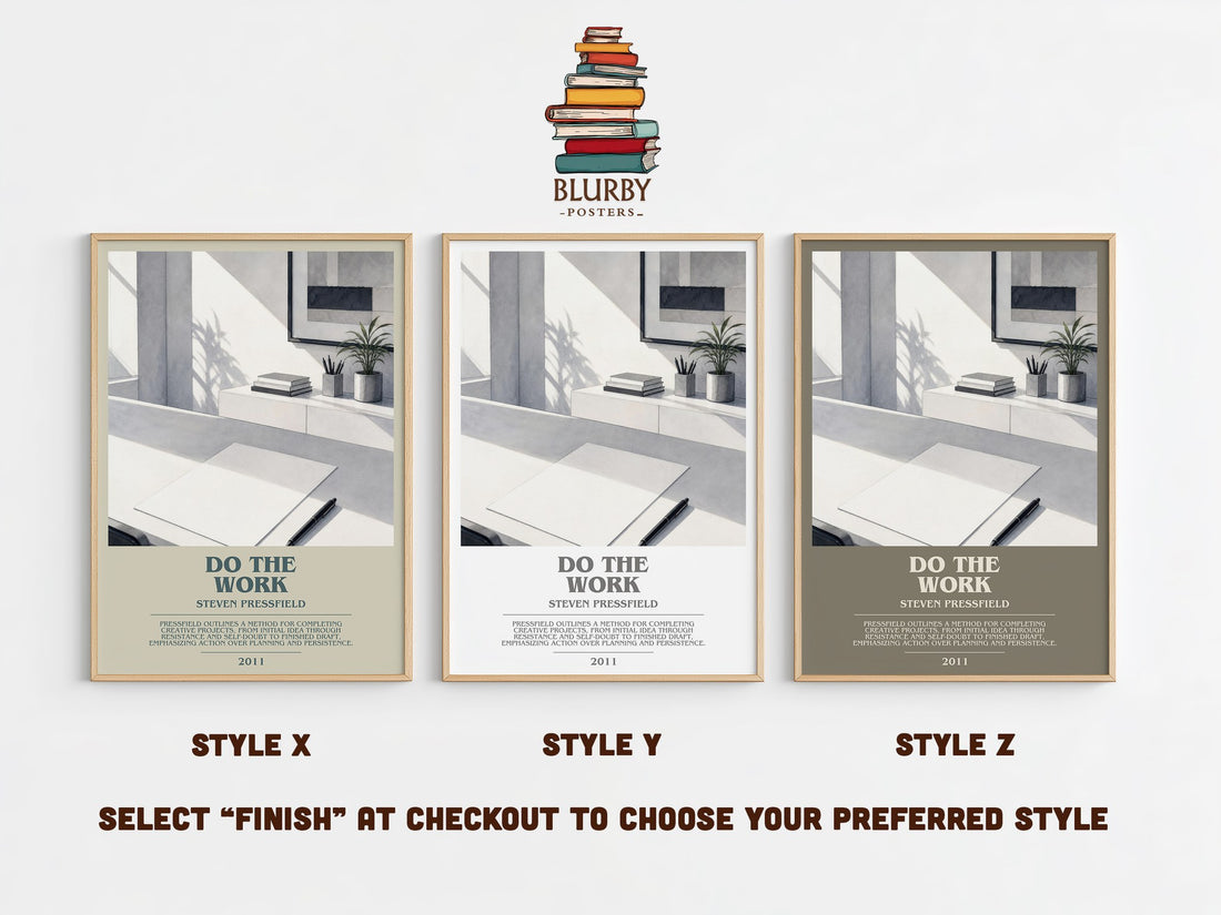 Do the Work bookish print in frame leaning in hallway – non fiction wall art (mockup)