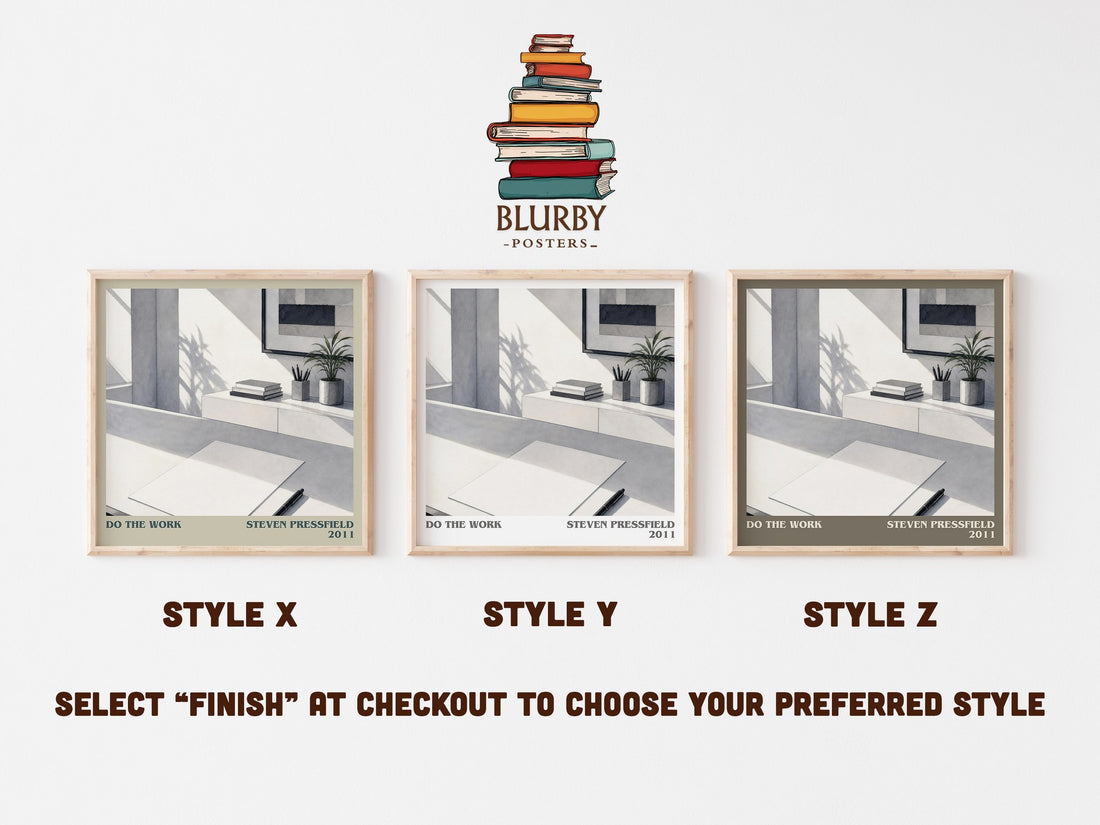 Do the Work literary print in frame leaning in hallway – non fiction wall art (mockup)