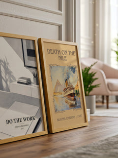 Do the Work watercolour print framed by window – literary home decor
