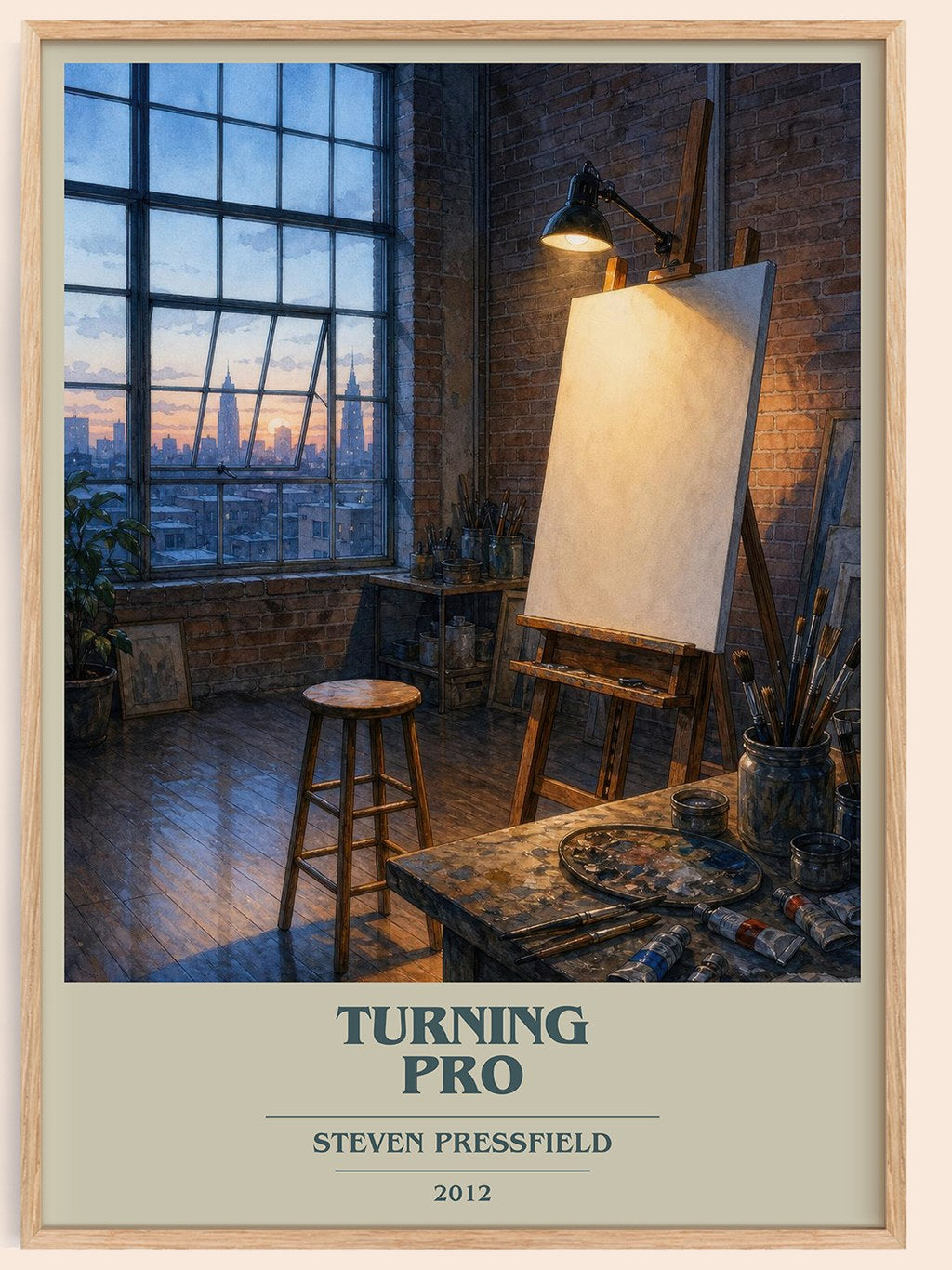 Turning pro book cover book poster by Steven Pressfield – framed literary art print