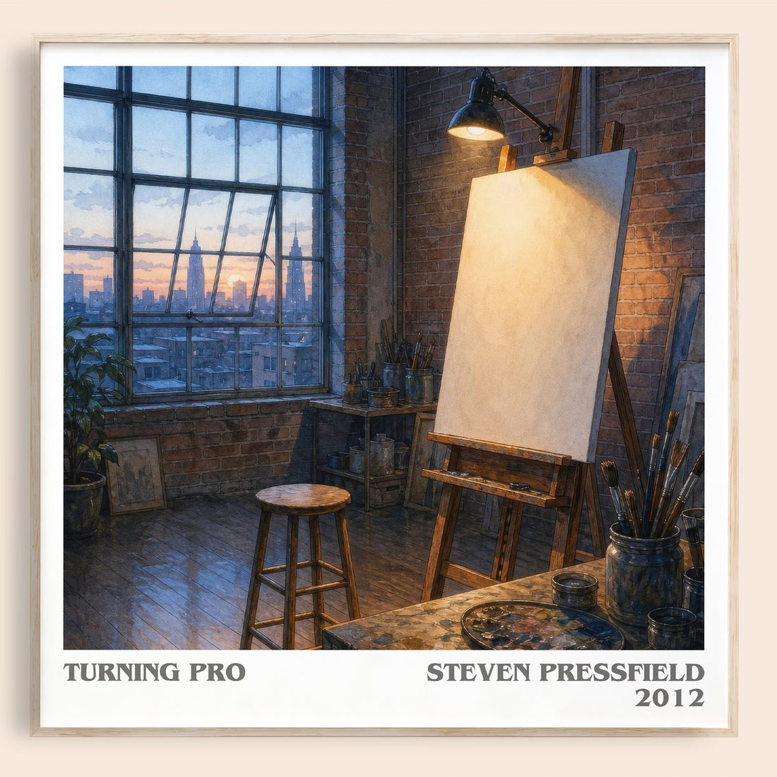 Turning pro literary book poster by Steven Pressfield – framed literary art print