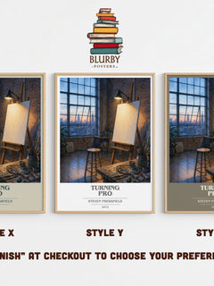 Turning pro book cover print in frame leaning in hallway – non fiction wall art
