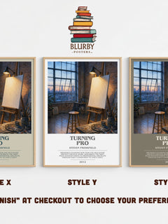 Turning pro bookish print in frame leaning in hallway – non fiction wall art