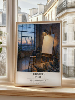 Turning pro book cover poster colour and style options – Steven Pressfield book art