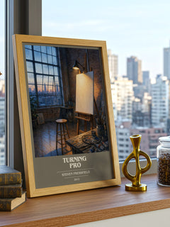 Turning pro book cover print framed by window – literary home decor