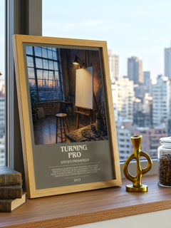 Turning pro bookish print framed by window – literary home decor
