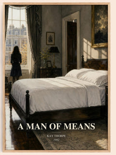 A Man of Means watercolour book poster by Kay Thorpe – framed literary art print