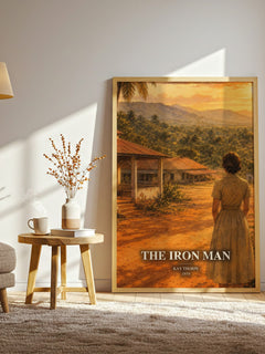 The Iron Man watercolour print in frame leaning in hallway – romance wall art