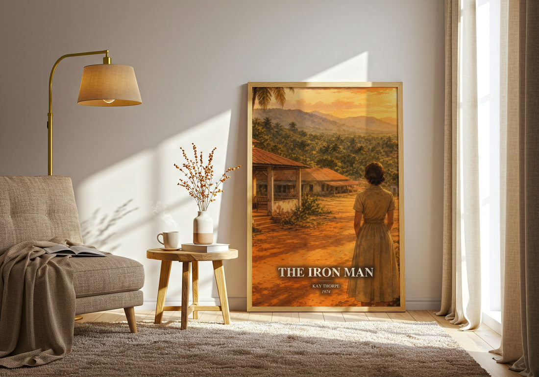 The Iron Man watercolour print in frame leaning in hallway – romance wall art