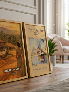 The Iron Man watercolour print framed by window – literary home decor