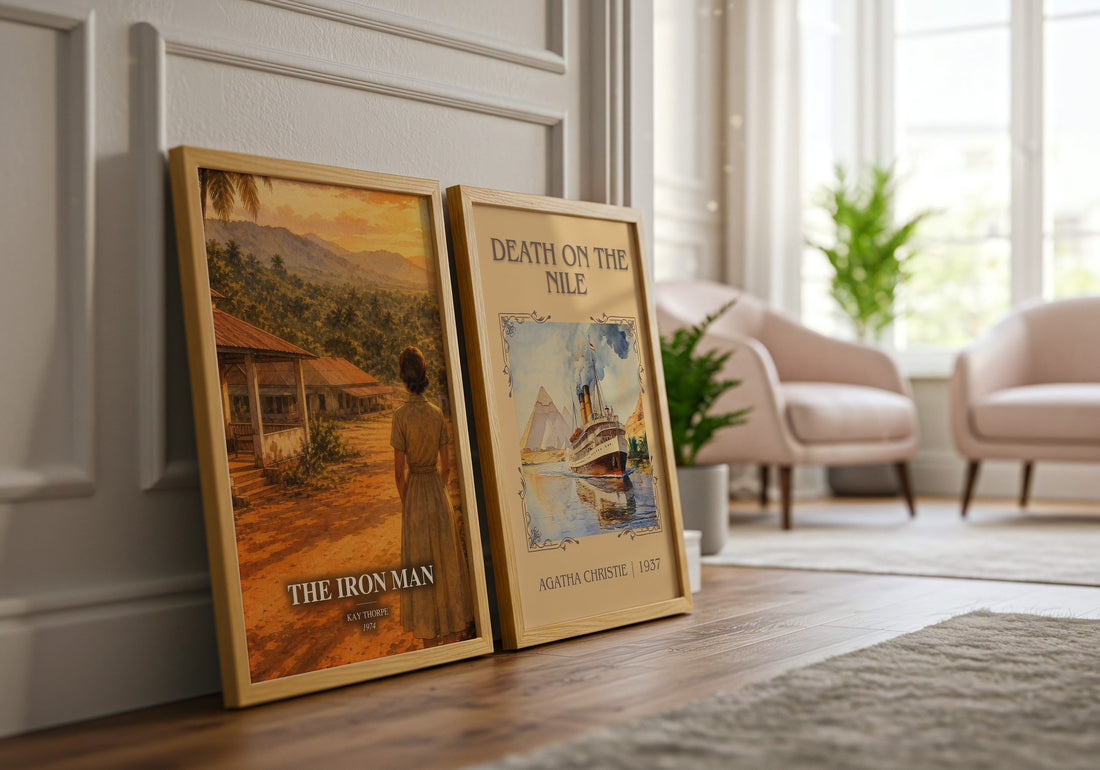 The Iron Man watercolour print framed by window – literary home decor