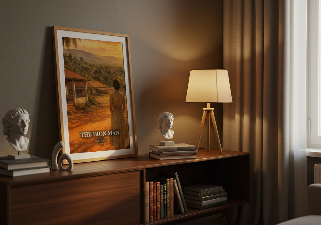 The Iron Man watercolour print on bookshelf – Kay Thorpe fan gift