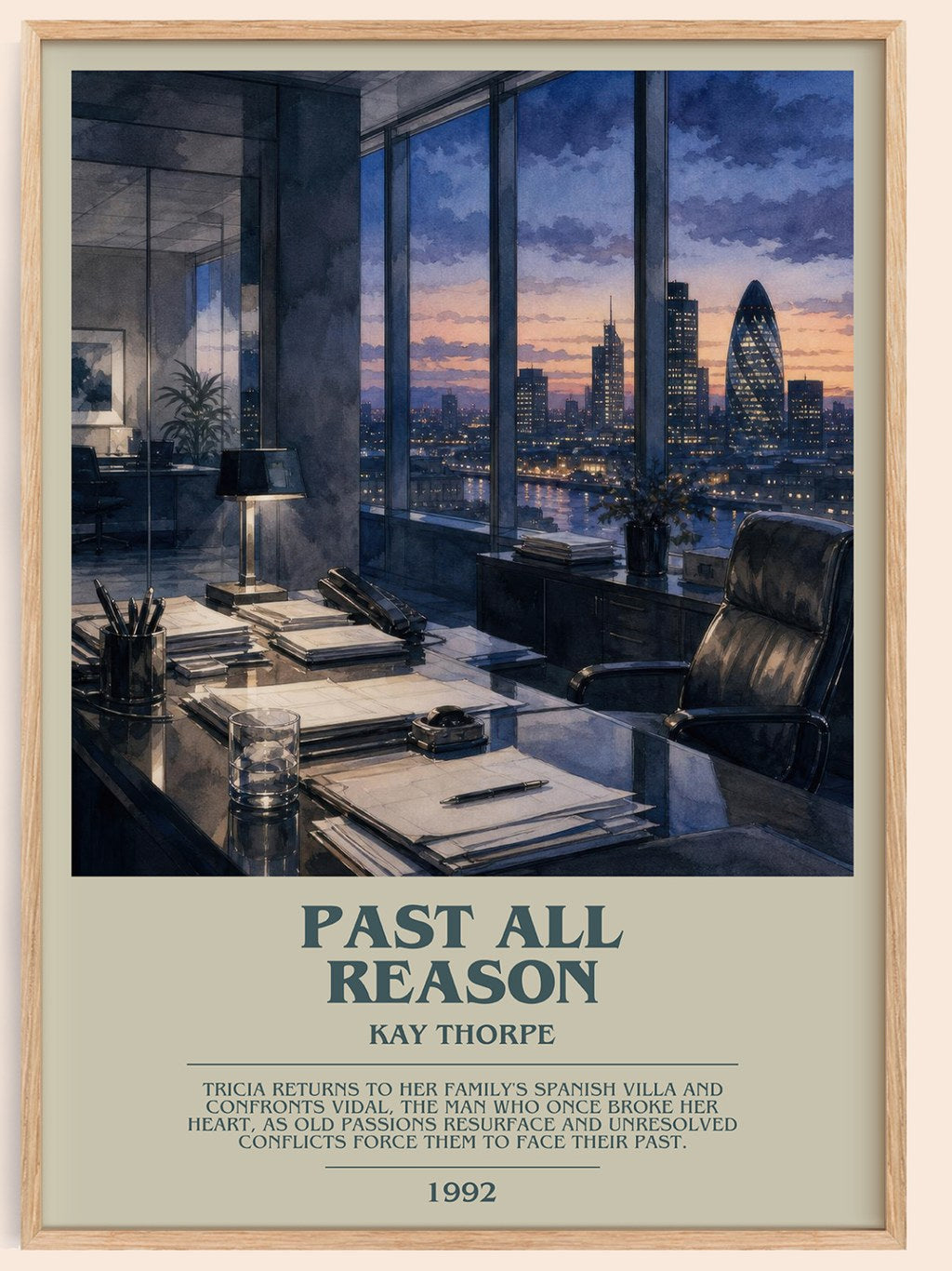 Past All Reason bookish book poster by Kay Thorpe – framed literary art print
