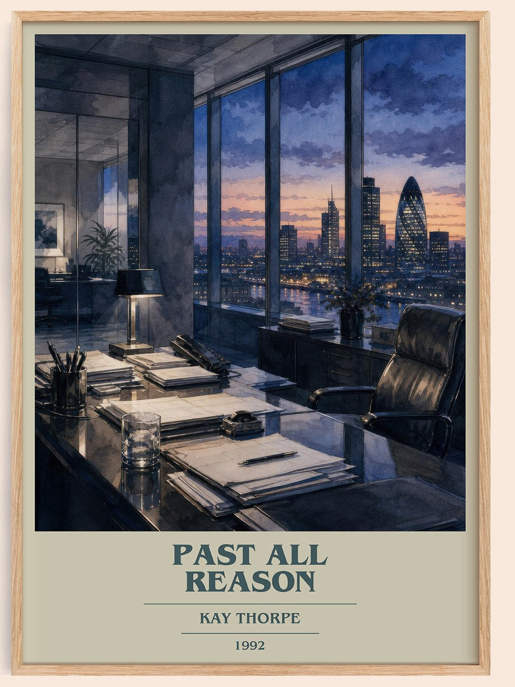 Past All Reason book cover book poster by Kay Thorpe – framed literary art print