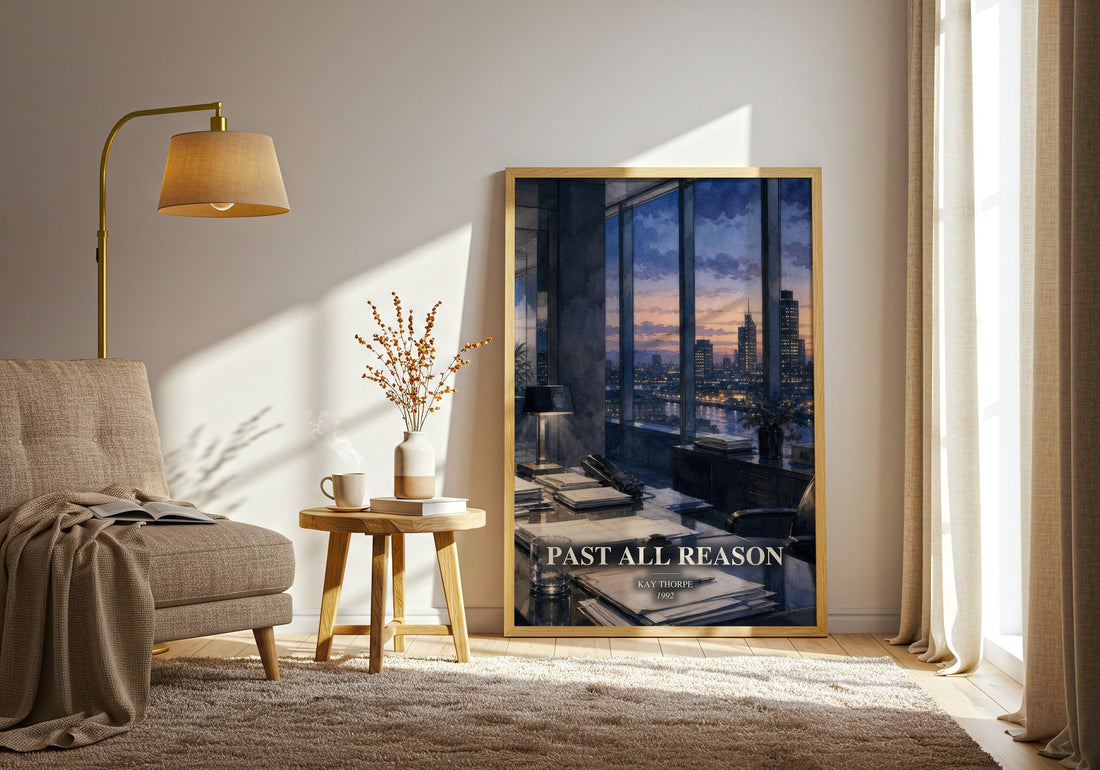 Past All Reason watercolour print in frame leaning in hallway – romance wall art