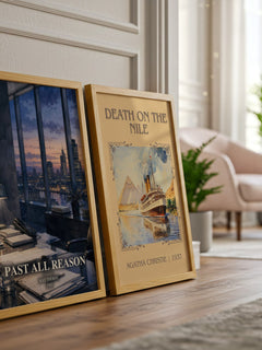 Past All Reason watercolour print framed by window – literary home decor