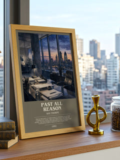 Past All Reason bookish print framed by window – literary home decor