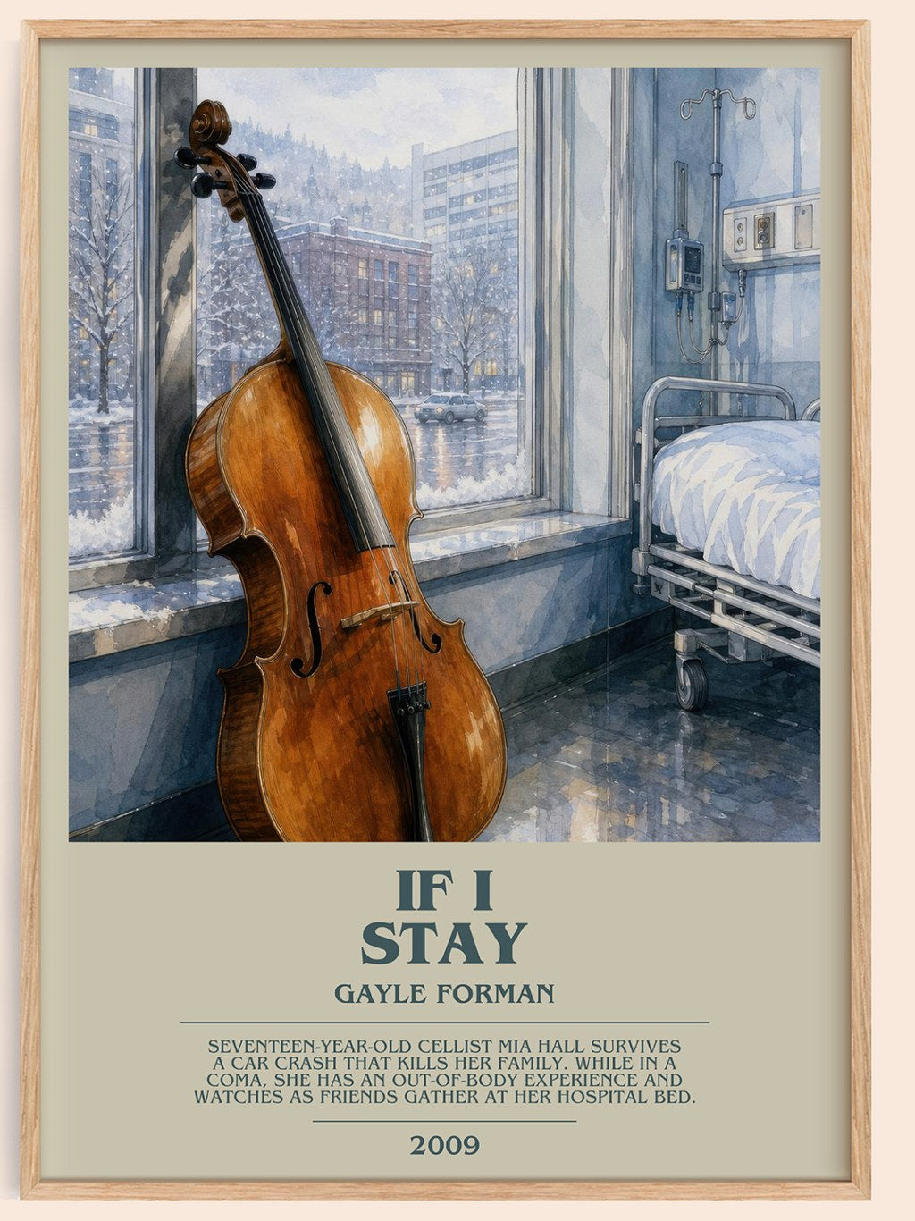 If I Stay bookish book poster by Gayle Forman – framed literary art print