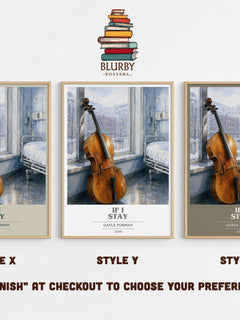 If I Stay book cover print in frame leaning in hallway – young adult wall art