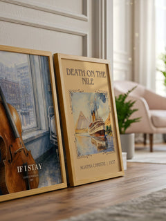 If I Stay watercolour print framed by window – literary home decor