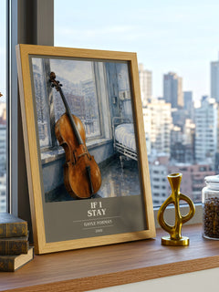 If I Stay book cover print framed by window – literary home decor