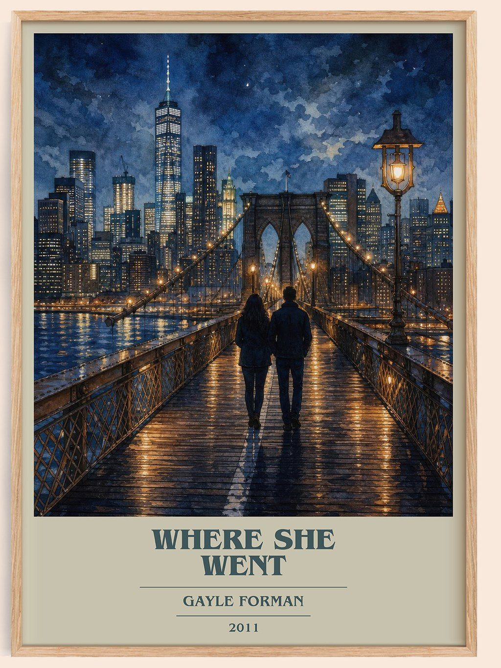 Where She Went book cover book poster by Gayle Forman – framed literary art print
