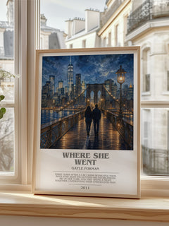 Where She Went bookish poster colour and style options – Gayle Forman book art