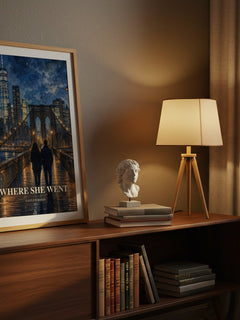 Where She Went watercolour print on bookshelf – Gayle Forman fan gift