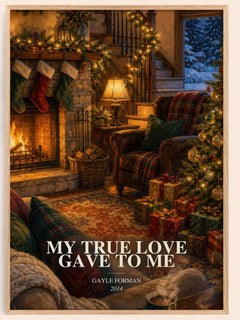 My True Love Gave to Me watercolour book poster by Gayle Forman – framed literary art print