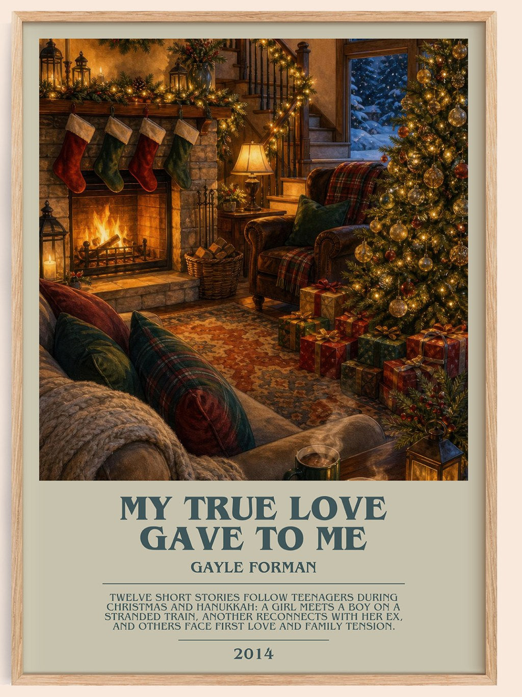 My True Love Gave to Me bookish book poster by Gayle Forman – framed literary art print