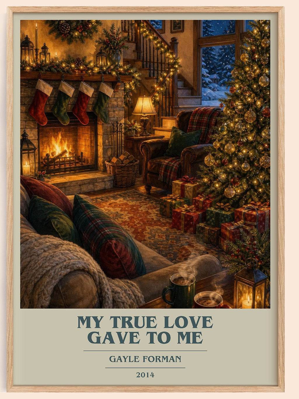 My True Love Gave to Me book cover book poster by Gayle Forman – framed literary art print