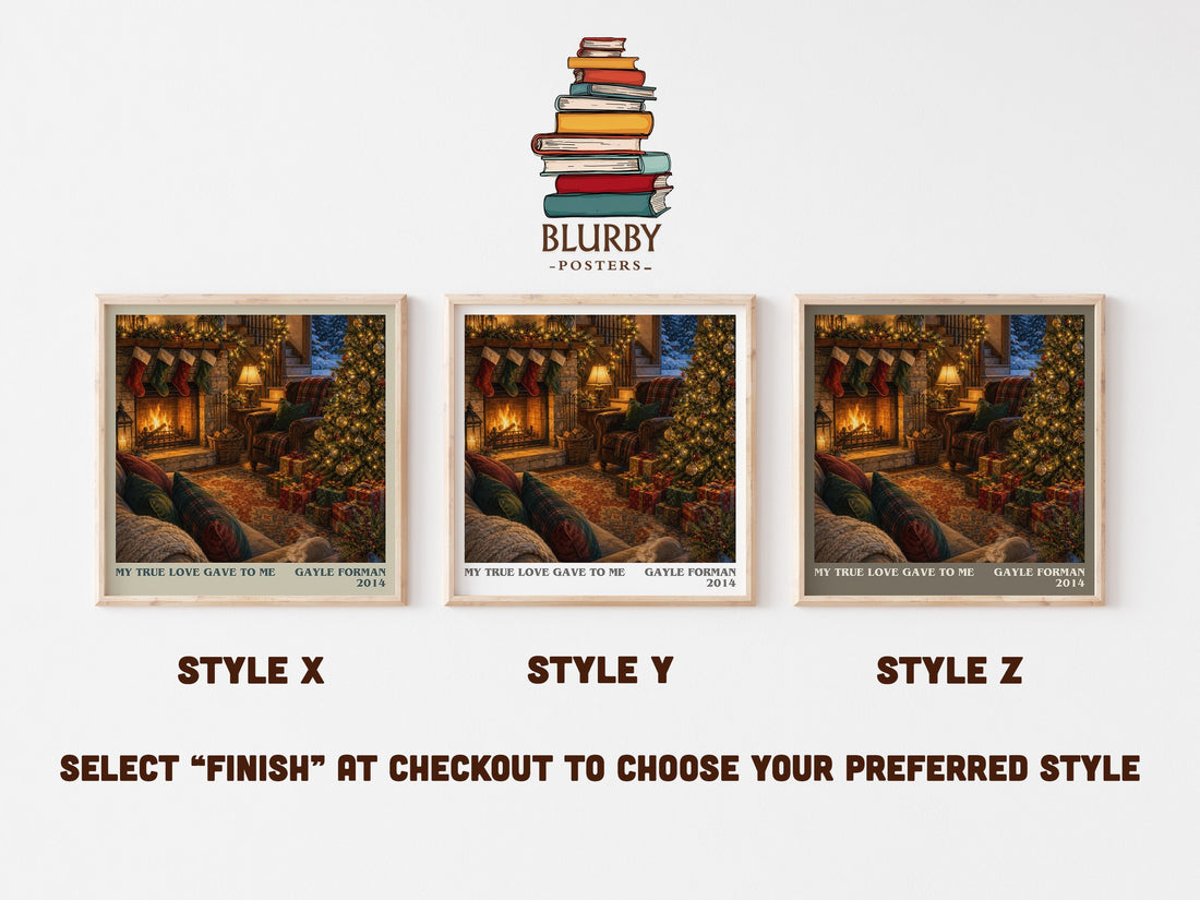 My True Love Gave to Me literary print in frame leaning in hallway – young adult wall art (mockup)