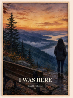 I Was Here watercolour book poster by Gayle Forman – framed literary art print