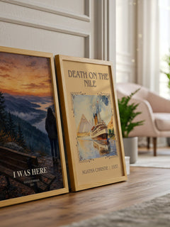 I Was Here watercolour print framed by window – literary home decor
